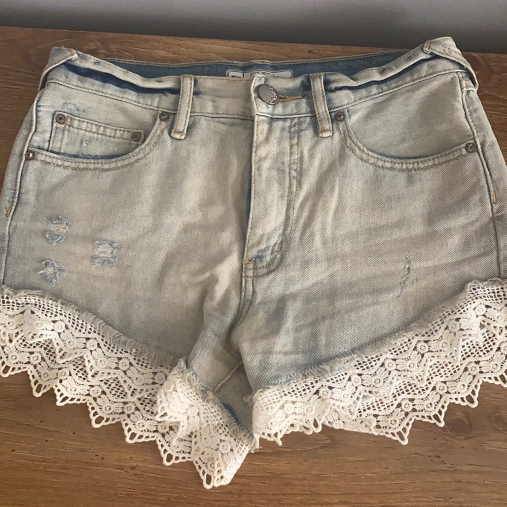 Free people shorts with lace bottom
